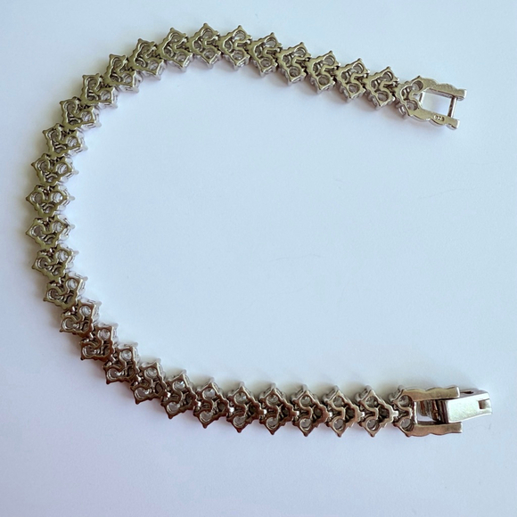 18 TCW Cubic Zirconia CZ 925 Sterling Silver 8.5mm Diamond Shape Tennis Bracelet - Picture 6 of 10